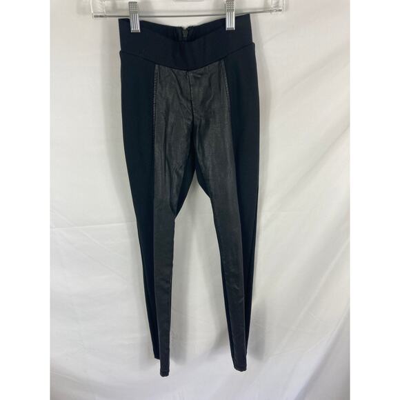 Guess Black Faux Leather Panel Leggings Size Small - Picture 1 of 6